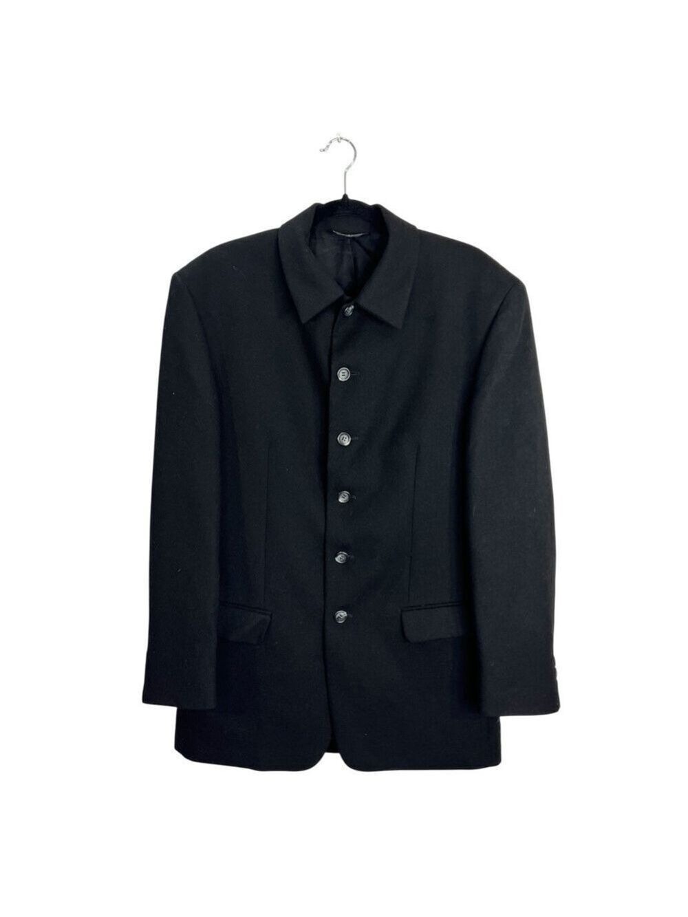 Vintage 90s Denomme Vincent Canadian designer pure wool black jacket blazer 38
